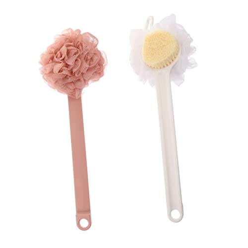 SOLUSTRE 2 Stuks Badborstel Badborstel Loofah Schotel Spons Terug Scrub Borstel Sponzen Voor Terug Scrubber Bad Sponzen Body Scrub Borstel Bad Borstel Terug Borstel Silicagel Lang