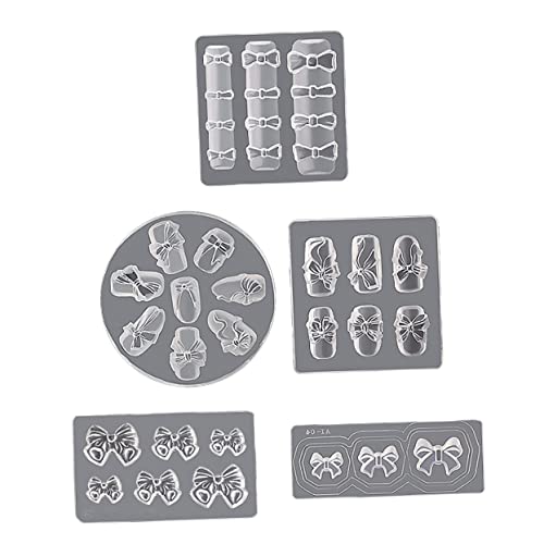 minkissy 5 Stuks Nagel Nail Art-sjabloon Gel Nail Charm Siliconen Nagel Formulieren Siliconen Nail Art Mallen Siliconen Mallen Nail Mold Manicure-hulpmiddelen Silicagel Gesneden 3d