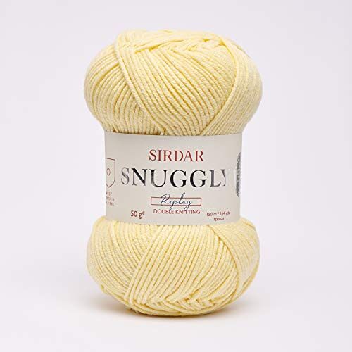 Sirdar Snuggly Replay DK dubbel breien, 50% katoen, 50% acryl, premium garen voor breien en haken, banaan splitgeel (110), 50g