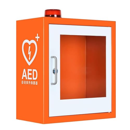 CQLXZ AED-defibrillatoropbergkast, aan de muur gemonteerde hart-EHBO-defibrillatie-alarmdoos met sleutel en alarm, geschikt voor de meeste AED-modellen