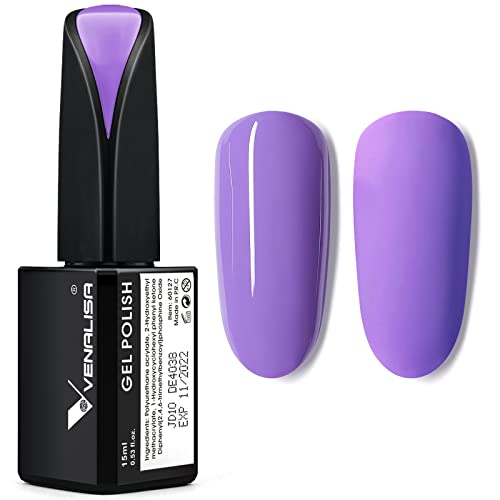 VENALISA 15 ml gel-nagellak, UV en LED nagellak, DIY nail art, manicure salon voor thuis, paars (Violet Purple)