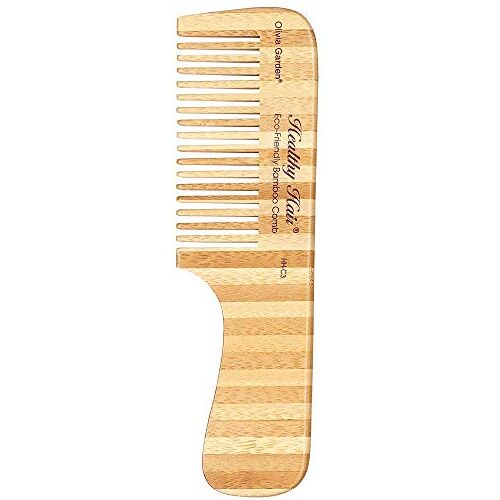 Olivia Garden Bamboo Touch Comb – Eco-Verantwoorde Bamboe Kam voor Dik Haar, met Handle