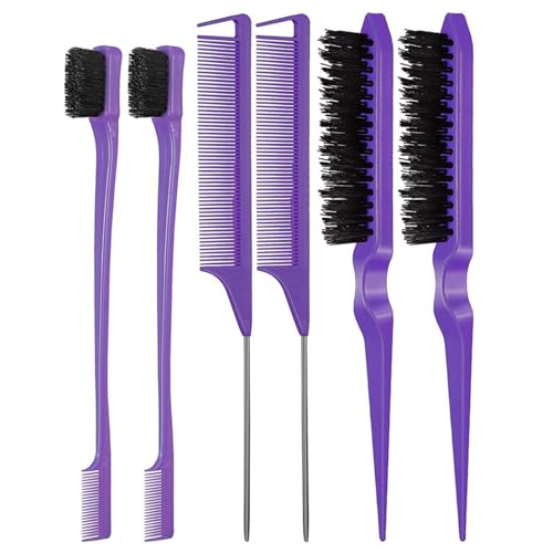 Yisawroy 12Pcs Haar Borstel Set Plagen Haar Borstel Haar Rand Borstel Staart Kam Met Eendenbek Haar Clips Voor Haar Styling Haar Styling Kam Haar Styling Kammen Haar Styling Kam Set Haar Styling Kam Set Voor