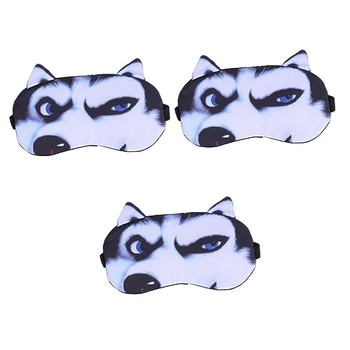 minkissy 3 Stuks Ijs Kompres Blinddoek Husky Vormige Blinddoek Ooglapje Warm En Koud Kompres