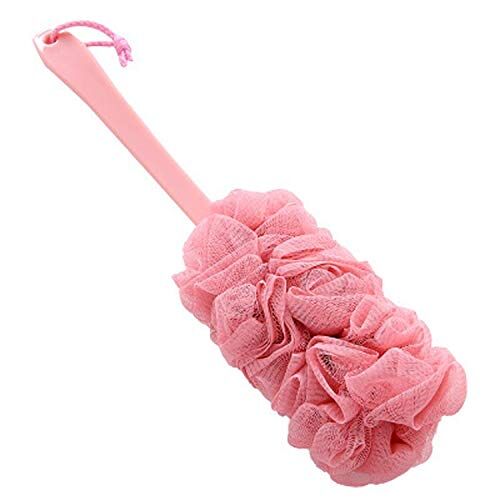 FRAVA Lange handvat Exfoliating Loofah, Douche Spons, Body Scrubber, Douche Puff, Back Brush, Back Scrubber, Bad Mesh Spons, Loofah, Back Scrubber, Douche Loofah, Badborstel Lange Handvat (Roze)