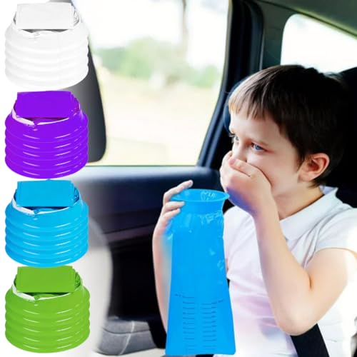 YEAPEAK 20 stuks spuugzakken, 1000 ml, spuugzakken met ring, poepzakjes auto kinderen, spuugzakken met mondstuk, braakzakjes, poepzakjes voor kinderen en volwassenen, spuugzakken voor reisziekte