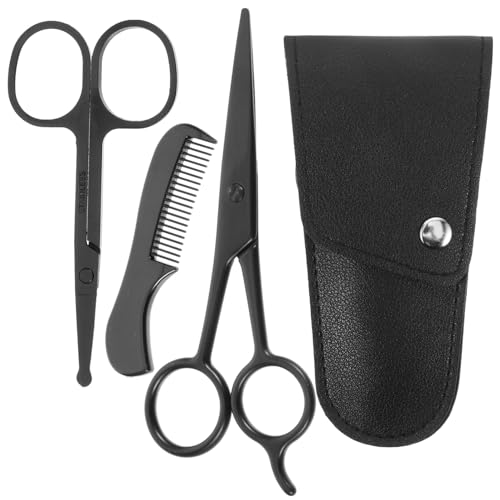 POPETPOP 1 Stuk baardkam en schaar baard knippen met een schaar kam voor mannen heren baardschaar trimmer baardschaar kit baard schaar kunstmatig Verpleegset neus haar schaar Clippers Mens