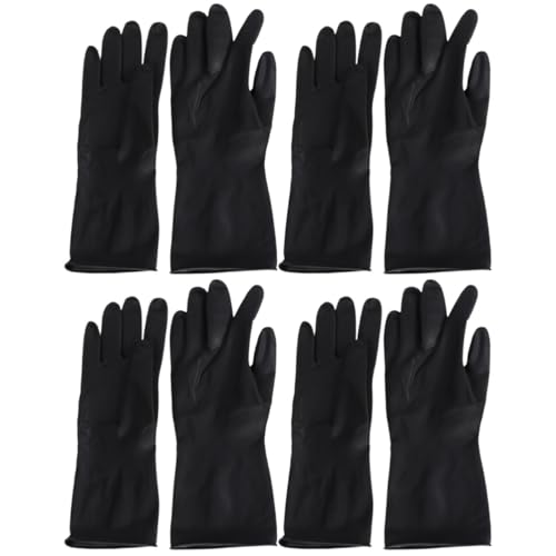 Healeved 4 Paar Kapper Handschoenen Haarverfhandschoenen Met Deeltjes Handschoenen Voor Haarstyling Handschoenen Voor Haarverf Kapsalon Handschoenen Rubber Medium Schoonmaakproducten