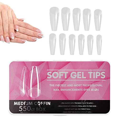 SYNYEY Tips voor valse nagels Tips voor zachte gels Tips voor valse nagels   Gel Nail Tips Beginner Frosted Nail Kit Pre-Buff voor Nail Salon Nail Shop DIY Nail Art