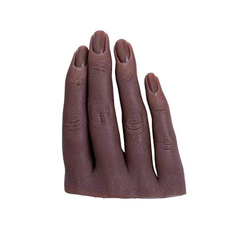 AFYH Oefenhanden, Siliconen Mannequin Handen Met 4 vingers ingebedde spijkersleuf-model voor één hand-10,5x7,5 cm-vrouwelijke vingers,6,right finger