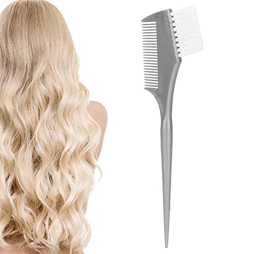 Zyyini Haarverfborstel, Haarverf Kleurborstel Haarverf Kamborstel, Haarkleurborstel Haarverf Tool voor DIY Haarkleuring Salon Haarverven(grijs)