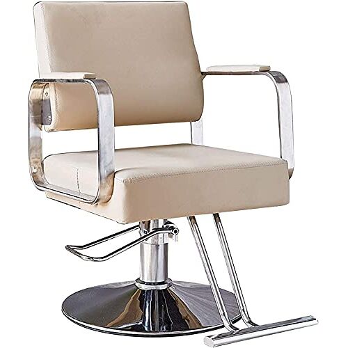 VisEnt Hydraulische stoel voor bedrijf of thuis, schoonheidsstoel kappersstoel stylingstoel kappersstoel hydraulische schoonheid kappers kappersstoel (420 lbs) (kleur: grijs) (Gr (beige)