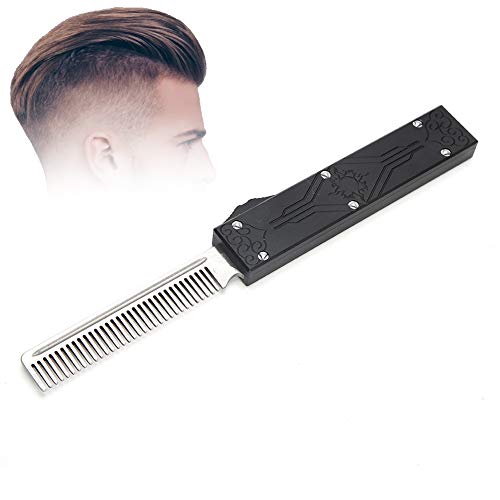 Shanrya Pocket Comb Spring Comb RVS Baard Kammen voor Thuisgebruik Olie Haar Kammen