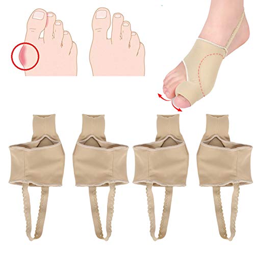 ZJchao 2 paar Hallux Valgus-corrector met elastische kanten band, orthopedische bunioncorrector Grote teenseparatorhuls Voetverzorging Correctiegereedschap Bunion-spalk & Bunion-schoeninzet(S)