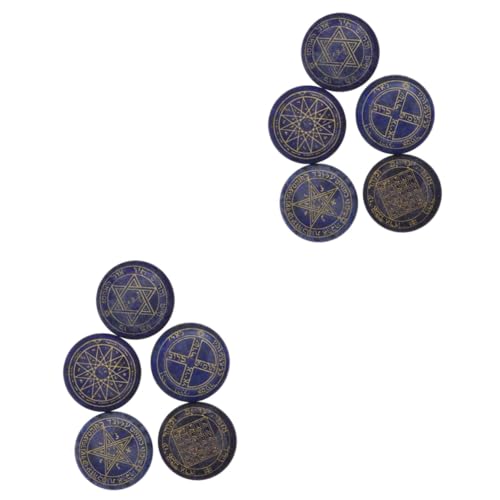 GLEAVI 10 Stuks Jodendom Decor Ronde Steen Lapis Lazuli Amulet Stenen Religieus Sterkristal Energie Stenen