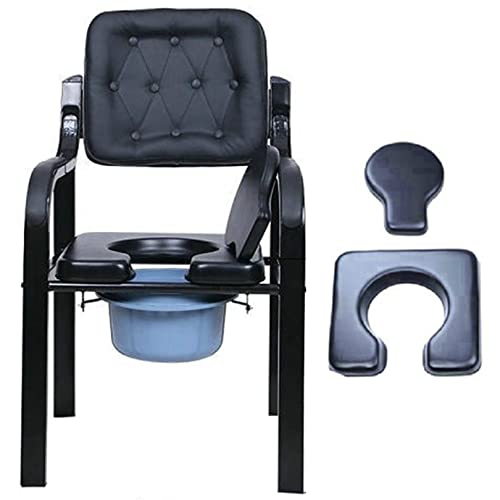 Generic Commode Stoel Douchestoel met armen en rug 350 pond, Commode stoel bedstoel, Heavy Duty draagbaar toilet voor volwassenen, senioren, ouderen, gehandicapten,