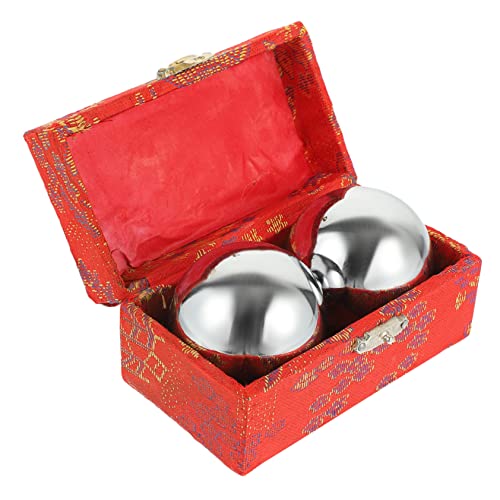 Lurrose 1 Set Baoding Ijzeren Bal Oefen Baoding-ballen Hand Gezondheid Massage Ballen Trainingsbal Voor Oefeningen Trainingsballen Om Te Oefenen Chinese Baoding-ballen Metaal Baading Hol