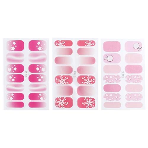 Beaupretty 3 vellen nagelstickers nail art stickers nagelstickers zelfklevende manicure stickers nagelkunst nagelfolie sticker mode DIY nageldecoratie (roze)