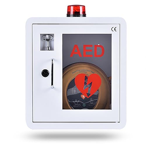 YXJPP AED-defibrillatorkast, defibrillatoropbergdoos met alarmlicht, aan de muur gemonteerde hartdefibrillatie-alarmbox, AED-modellen voor kantoor, verpleegkunde, thuis, bus