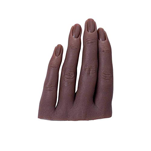 AFYH Oefenhanden, Siliconen Mannequin Handen Met 4 vingers ingebedde spijkersleuf-model voor één hand-10,5x7,5 cm-vrouwelijke vingers,6,Left finger