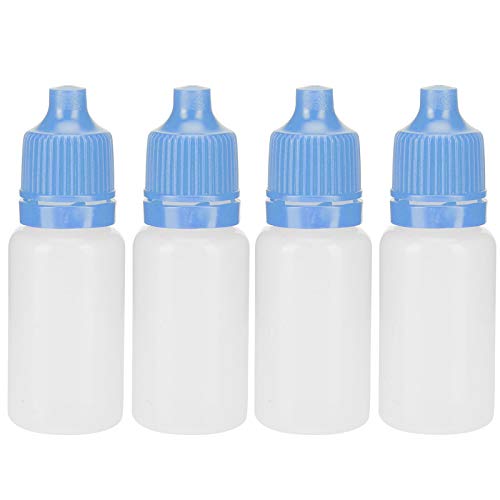 Cerlingwee Druppelflesje, 50 Stuks 5ml Lege Druppelflesjes Knijpbare Plastic Druppelflesjes Oogdruppelaar Hervulbare Flessen Containers met Deksels Stekkers(blauw)