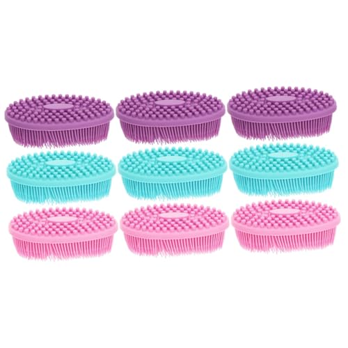 Beaupretty 9 Stuks Siliconen Badborstel Babyshampoo Borstel Douche Loofah Spons Bad Loofah Spons Loofah Sponzen Haar Wasmachine Scrubber Babybad Borstel Body Borstel Siliconen Borstel Scrub