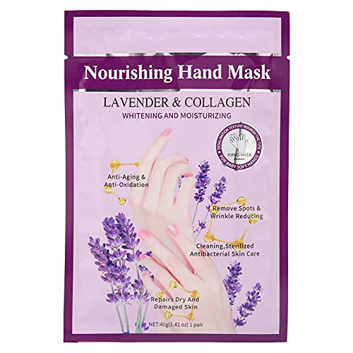 ZJchao Handschilmasker, 5 stuks Lavendel Hydraterende Handschoenen Handmasker Hydraterende Herstellende Huid voor Droge, Ruwe Handen Perfecte Dagelijkse Handverzorging Behandeling Get Weic