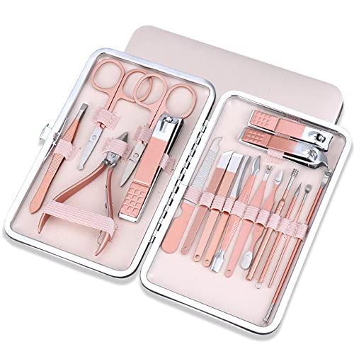 HALOC Schaar Nagelknipper Set Dode Huid Tang Nagel Kniptang Pedicure Mes Nagel Groef Alleen Ontsteking Nagel Manicure Tool,18st Roze