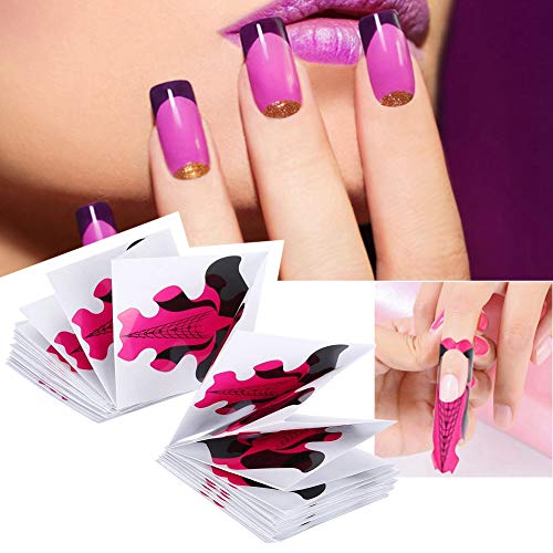 Semme Nagelformulieren, nagelverlengingsformulierstickers 100 stuks nagelkunsttips gidsstickers voor acryl en UV-gel nagelverlenging nagellak stylingtools krulvormen