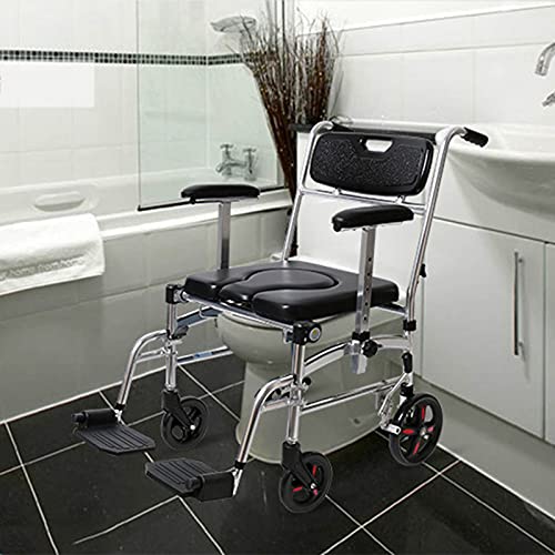 Generic Commode bedstoel, katrol toiletstoel, opvouwbare douche rolstoel, luxe duurzame commode stoel, waterdichte badkruk