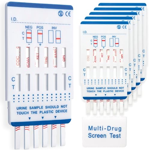 Clark Pharma 5 x drugstestkits   Tests voor 6 drugsmisbruik in urine   Ketamine, cocaïne, cannabis, opiaten, ecstasy en amfetaminen