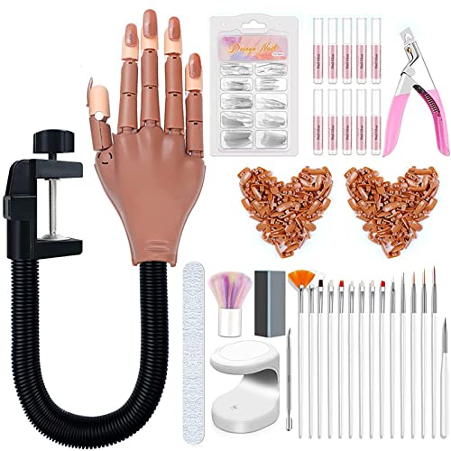 Jildouf Nagelhandoefening, DIY Hand voor Nagel Oefengereedschap Set, Nep Mannequin Handen voor Nagels Oefen Oefengereedschap, Nagelsalons en DIY Nail Art Supplies