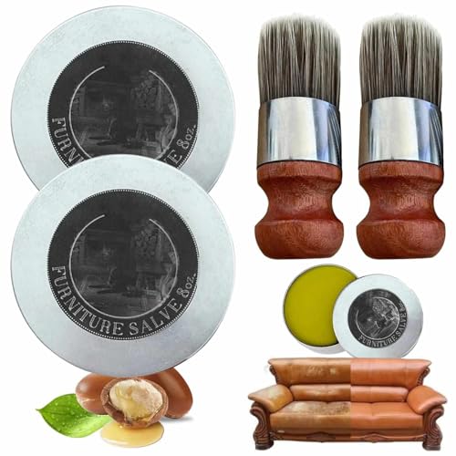 YUNFAN Wise Owl Furniture Salve for Leather Furniture Salve,Leather Salve for Furniture,Leather Furniture Salve and Brush,Leather Repair Kit for Furniture,Leather Restorer Polish,Prevent Dryness Cracking