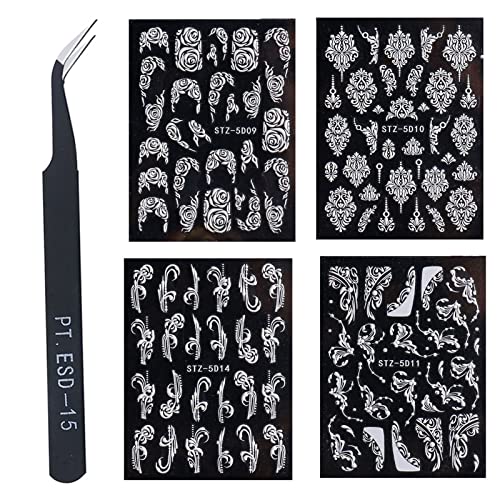 floatofly 1 Set Nail Art Sticker DIY Design Verwijderbare 3D Nail Transfer Sticker Decal voor thuisgebruik Bloem