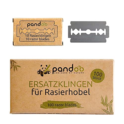 pandoo Scheermesjes, set van 100 stuks, veiligheidsscheermesjes, voordeelset, premium messen voor scheermesjes en scheermesjes, reservemesjes, Razor Blades, roestvrije dubbelzijdige reservemesjes