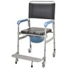 Generic Commode Stoel Douche Toiletstoel met Wielen, Verstelbare Zithoogte Roldouche en Commode Transportstoel Met Gewatteerde Seat Voor Handicap Ouderen Geblesseerden en Gehandicapten 150 Kg Gewicht Capac