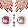 BISHENGYF 2 Chrome Nail Poeder, Rose Gold Chrome Pigment Poeder en Brons Champagne Chrome Poeder,  Chrome Poeder voor Nagels