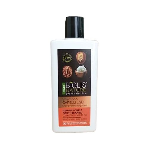 Biolis Nature Shampoo voor reparatie en versterking van glad haar, met biologische sheaboter, 250 ml