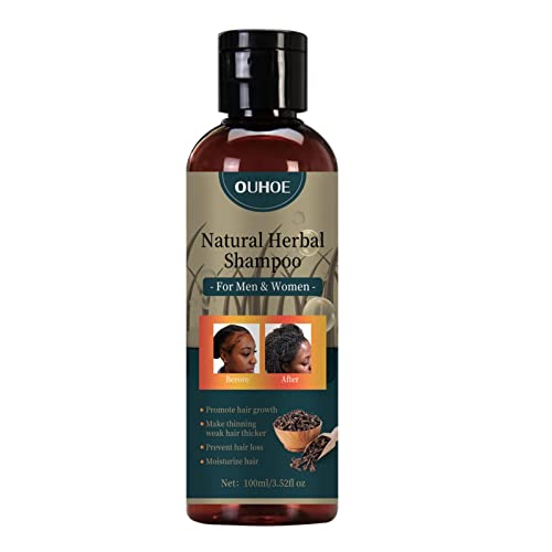 Rolempon Haarshampoo voor dunner wordend haar, kruidenshampoo voor haaruitval, haargroeishampoos, 100 ml kruidenshampoo voor haarverdikking voor dames en heren Natuurlijke shampoo voor gekleurd haar