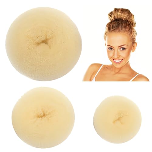 Styla Hair Donut Bun Maker 3-delige set mooie haarknotmakers geweldig voor lang haar (1 klein, 1 medium, 1 large) (blonde)