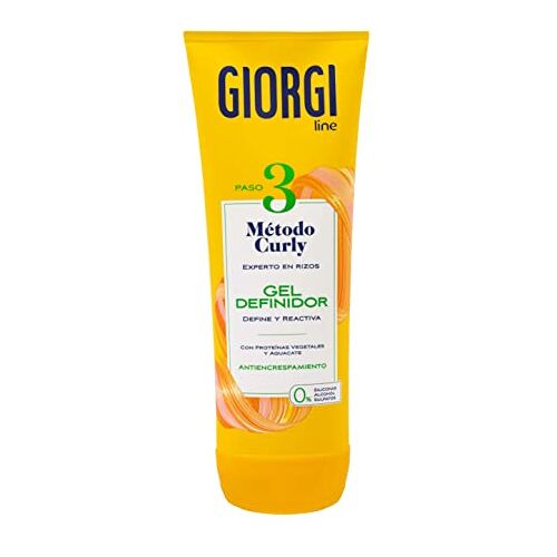 Giorgi Line Definitiegel, curly-methode, spectaculaire krullen, 0% alcohol, 0% siliconen, 0% sulfaten, met plantaardige eiwitten en avocado 250 ml