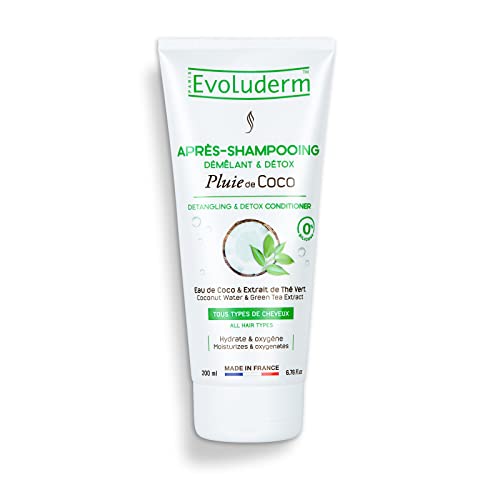 Evoluderm Conditioner voor het ontwarren en ontgiften van kokosregen, 200 ml – gemaakt in Frankrijk