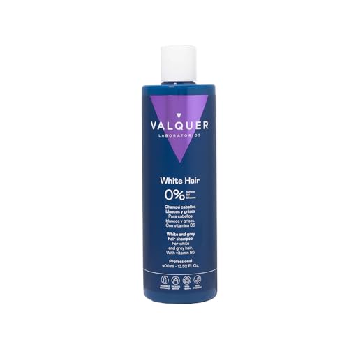 Valquer Profesional Válquer Professionele shampoo, wit en grijs haar, zonder zout, zonder sulfaten, zonder parabenen en zonder siliconen, 400 ml