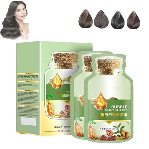 EXQST Bubble Plant Haarverf Pure Plant Extract voor Grijs Haar Kleur Bubble Dye Bubble Zachte Haarverf Instant Natuurlijke Plant Haarverf Shampoo Luie Bubble Haarverf