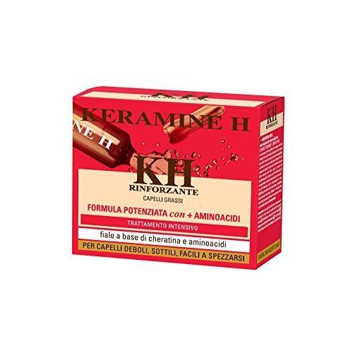 Keramine H Rode ampul met keratine en aminozuren voor vettig haar, 10 x 10 ml