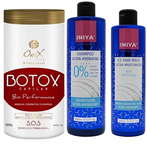 Iniya Onix B.otox Haarverzorging 1 kg   Shampoo zonder sulfaten  400 ml + reparatiemasker 300 ml