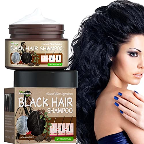 dobooo 4 Pcs Grijs verminderende shampoo, 30g kruideningrediënt wit haar geverfd zwart reparatiehaar, White Hair Removal Dye Hair Coloring Shampoo, Black Dyed Shampoo Black Hair Dye