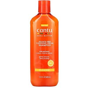 CANTU Hydraterende shampoo met sheaboter sulfaatvrije shampoo voor krullen en getextureerd haar 1 verpakking (1 x 400 ml), verpakking kan verschillen