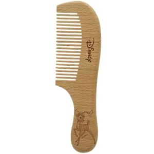 Disney Babykam van natuurlijk hout, BAMBI, brede tanden, ideaal voor fijn of breekbaar haar, haaraccessoires voor kinderen, zachte borstel, officieel product Disney Babykam van natuurlijk hout, BAMBI, brede tanden, ideaal voor fijn of breekbaar haar, haaraccessoires voor kinderen, zachte borstel, officieel product