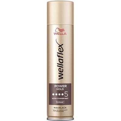 Wellaflex Power Hold Haarlak voor vrouwen, tot 48 uur ultra sterke grip, voor natuurlijke, flexibele styling, zacht voor de hoofdhuid, dermatologisch getest, veganistische formule, houdgraad 5, 250 ml Wellaflex Power Hold Haarlak voor vrouwen, tot 48 uur ultra sterke grip, voor natuurlijke, flexibele styling, zacht voor de hoofdhuid, dermatologisch getest, veganistische formule, houdgraad 5, 250 ml